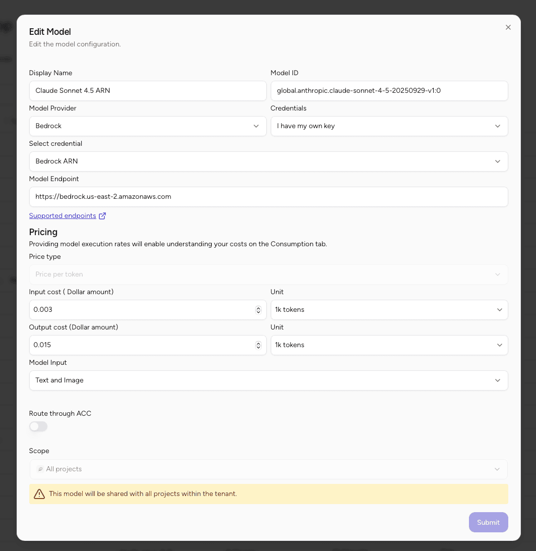 AWS Bedrock Model Configuration